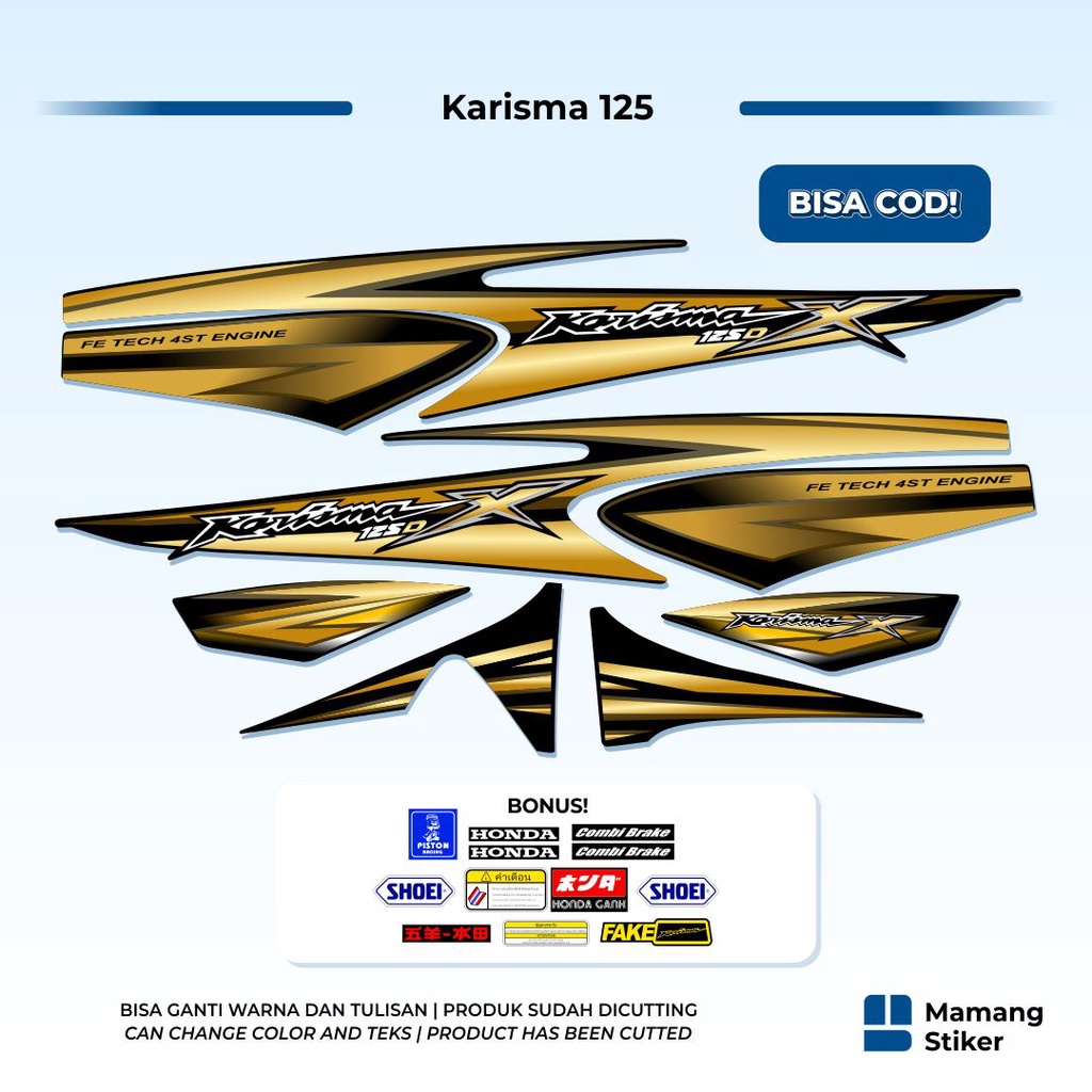 Striping Honda Karisma 125 D Variasi 2 Wave S Thailand i Karisma X Tahun 2002 2003 2004 2005 2006 Si