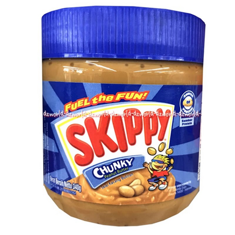 Skippy Chunky 340gr Selai Dengan Butiran Kacang Selai Kacang Selai Roti Olesan Kue Skipy Skipi Peanuts