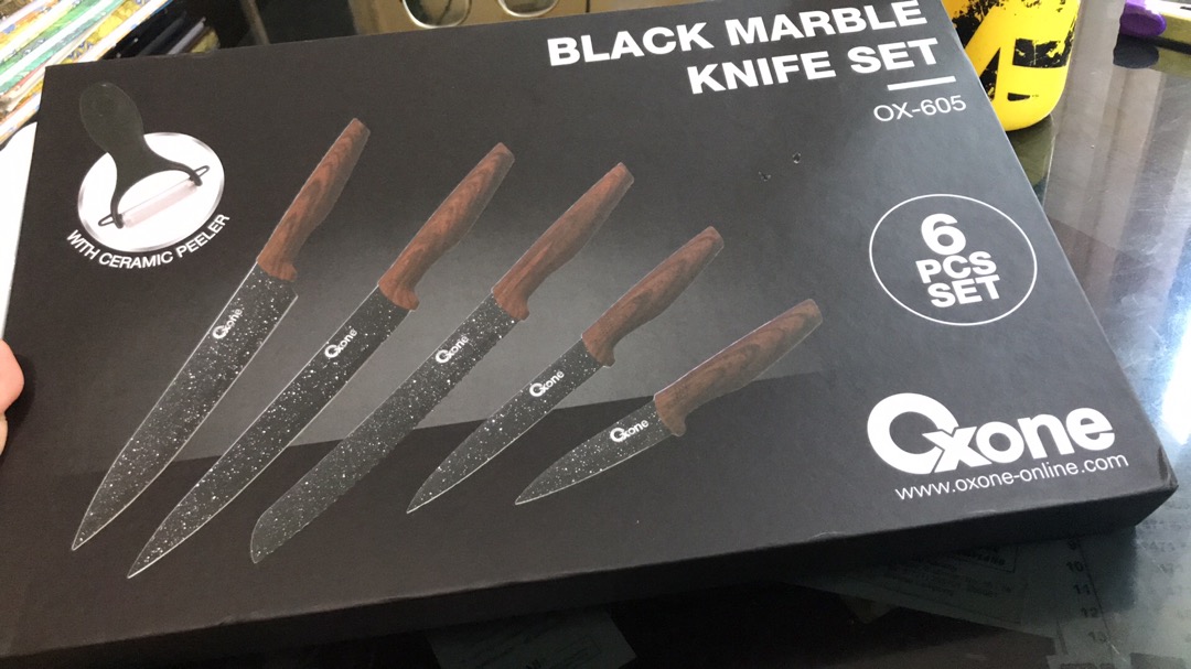Oxone Black Marble Pisau Dapur Knife Set Ox-605 / Ox-609n - Hitam / Ox-608n - Warna / Ox-617 - Putih