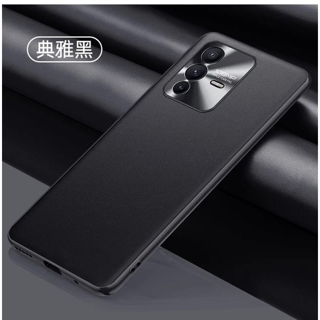 VIVO V23 5G SOFT CASE LEATHER LUXURY METAL CAMERA PROTECT