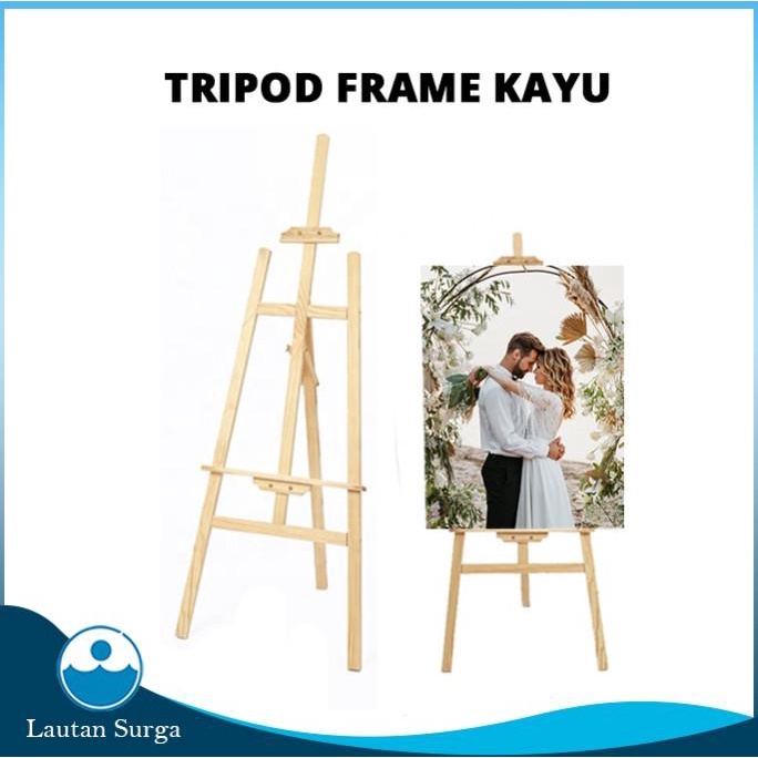 

Stand Tripod / Wooden Easel Tripod Kayu Stand Lukis, Bingkai Foto
