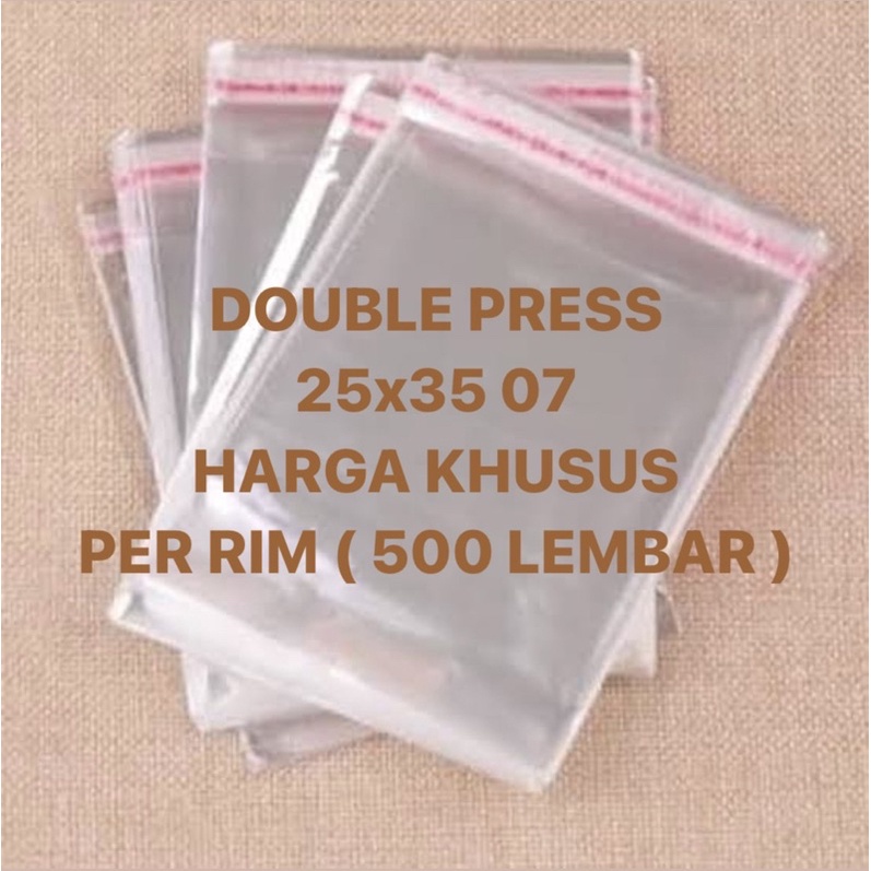 500 PCS | 25x35 07 1 RIM PLASTIK OPP SEAL DISTRO GARMEN