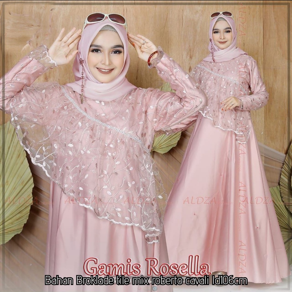 ADA JUMBO COD Rosella Gown Farasya Dress gamis brokat tile mewah model gamis mutiara gamis brokat ti