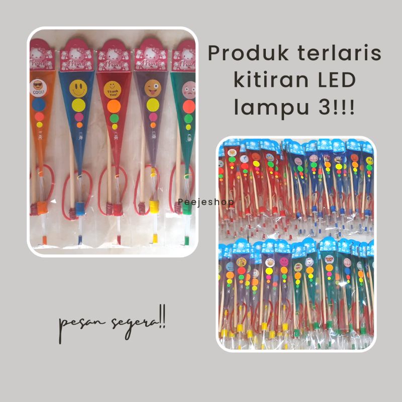 Mainan anak kitiran terbang/meteor lampu LED