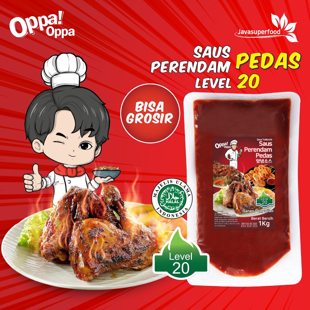 Saus Perendam Pedas Tokkochi Saus Buldak Pedas 1Kg Level 20 Oppa-Oppa