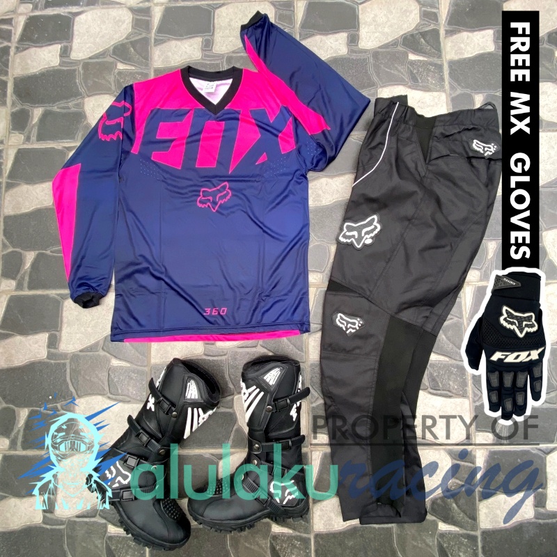 Jersey, Celana, Sarung Tangan &amp; Sepatu SV Fullset MX Trail Motocross - Paket Bundling FOCTSV070101-F41