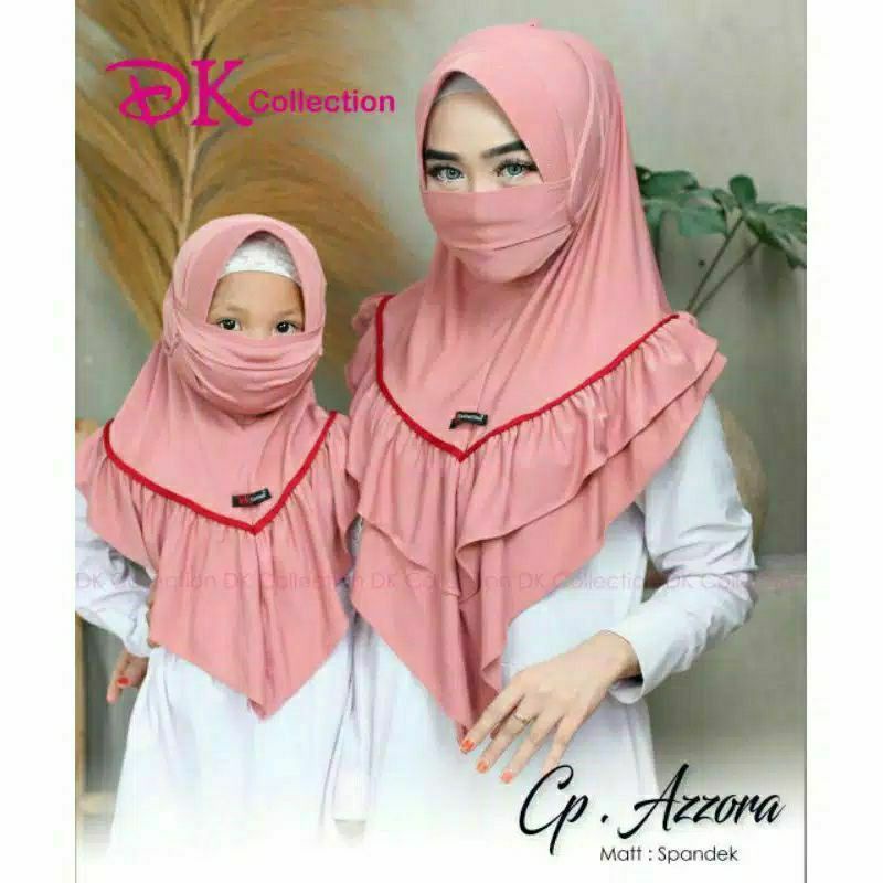 303 JILBAB INSTAN AZZORA COUPLE IBU DAN ANAK || HIJAB INSTAN MASKER ORI DK COLLECTION