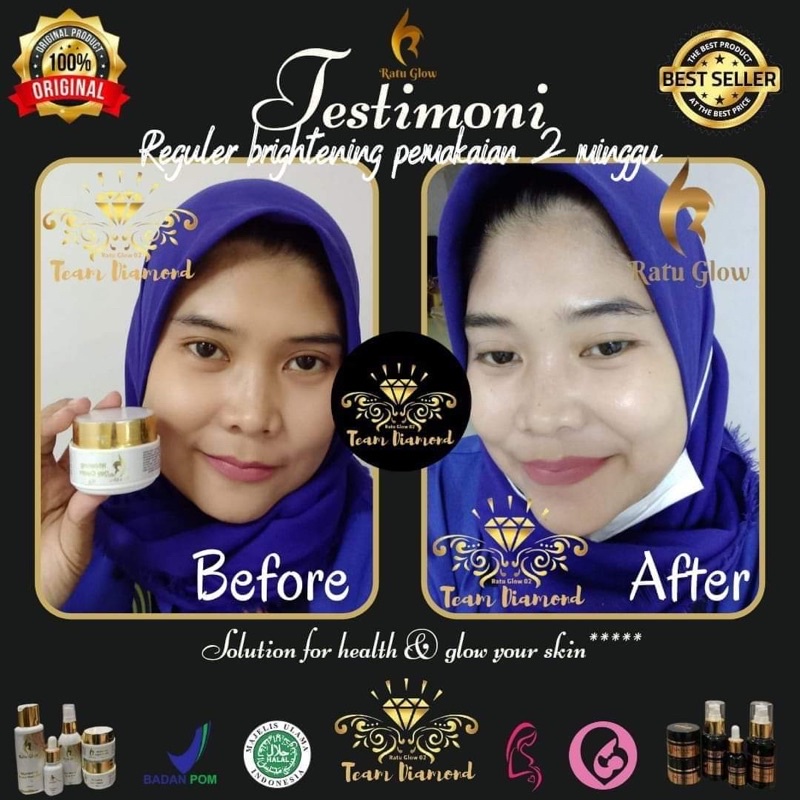 RATU GLOW SKINCARE ORIGINAL PEMUTIH WAJAH GLOWING PENGHILANG FLEK JERAWAT RATU GLOW REGULER RATU GLOW BPOM