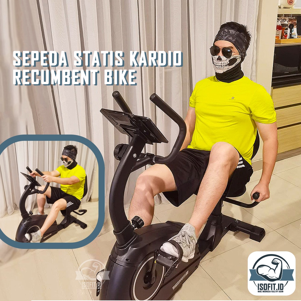 Isofit Sepeda Statis Kardio / Sepeda Fitness / Recumbent Bike with Phone Holder