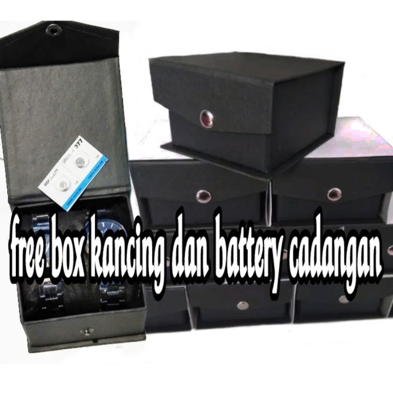 jam tangan couple free box dan battery cadangan