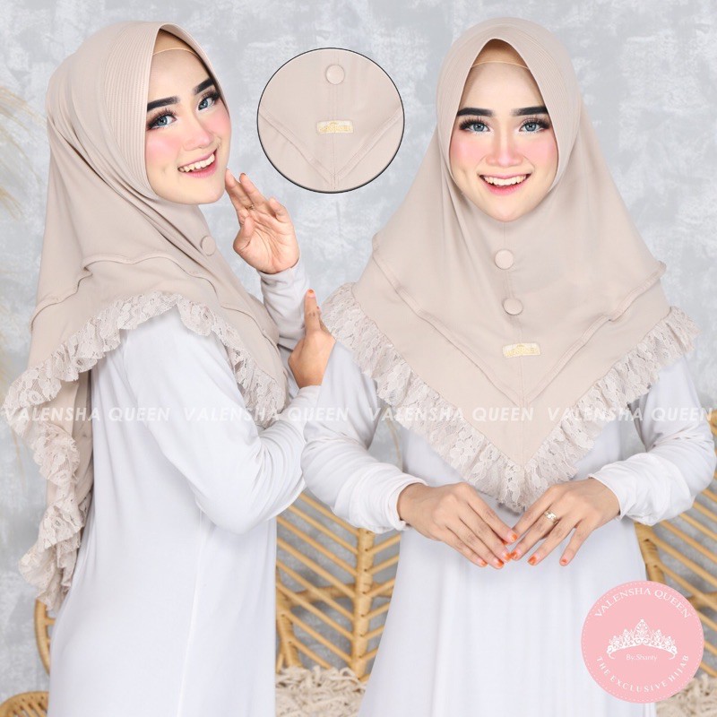 VALENSHA | Khimar KANCING LIST BRUKAT