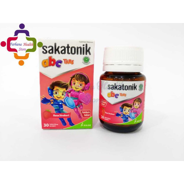 Original Sakatonik ABC 30 Tablet Hisap Rasa Strawberry / Permen Multivitamin Anak