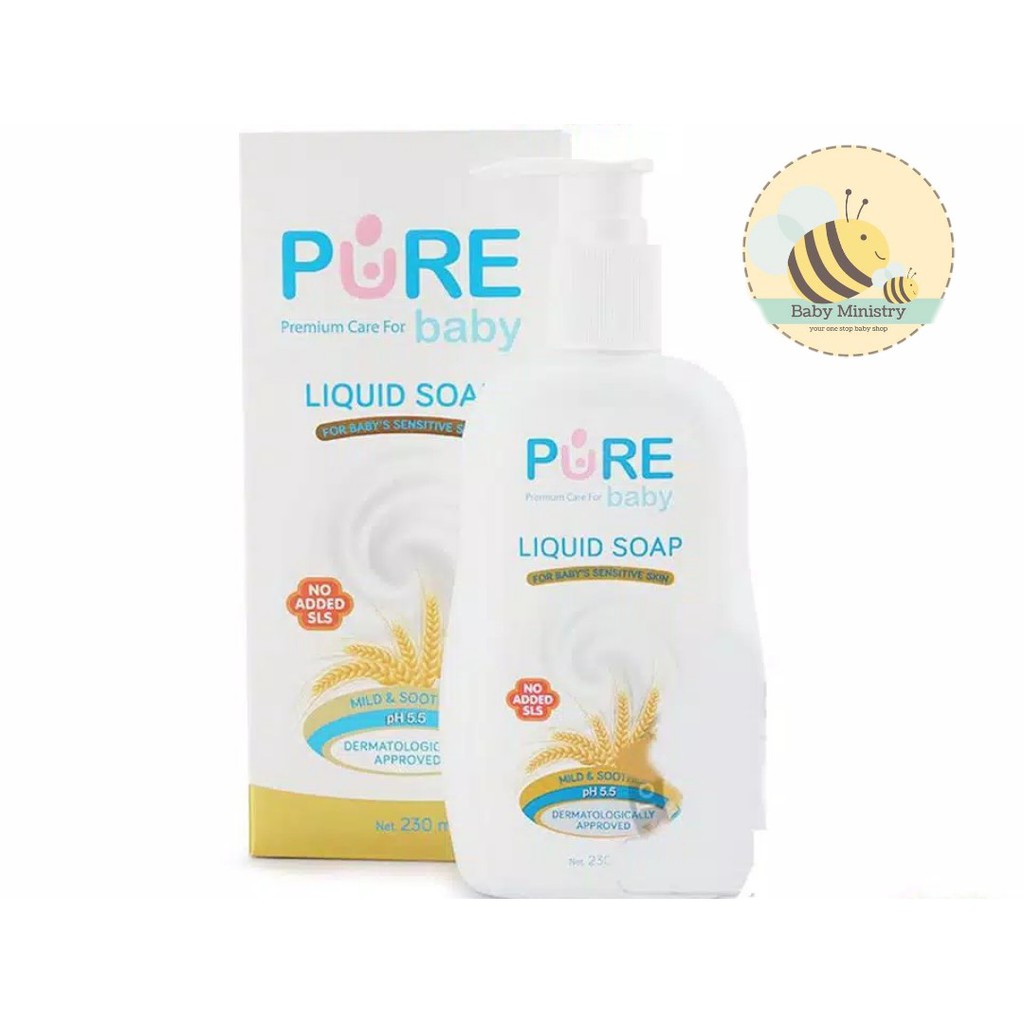 Pure Baby Liquid Soap 230ml (sabun bayi untuk kulit kering , sensitif, biang keringat) RECOMMENDED