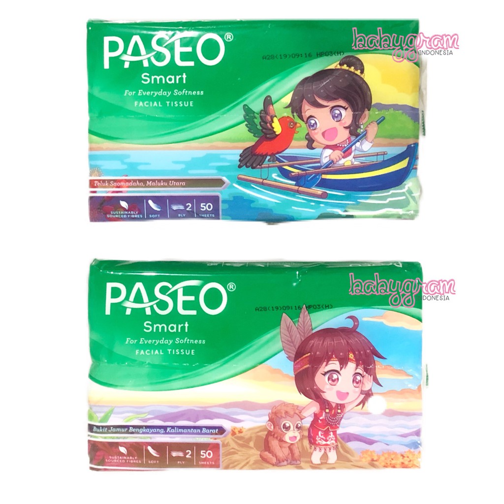 Tissue Paseo Smart Travel pack 1pack Isi 50 Lbr Tisue Tisu 2 Ply / Passeo Facial