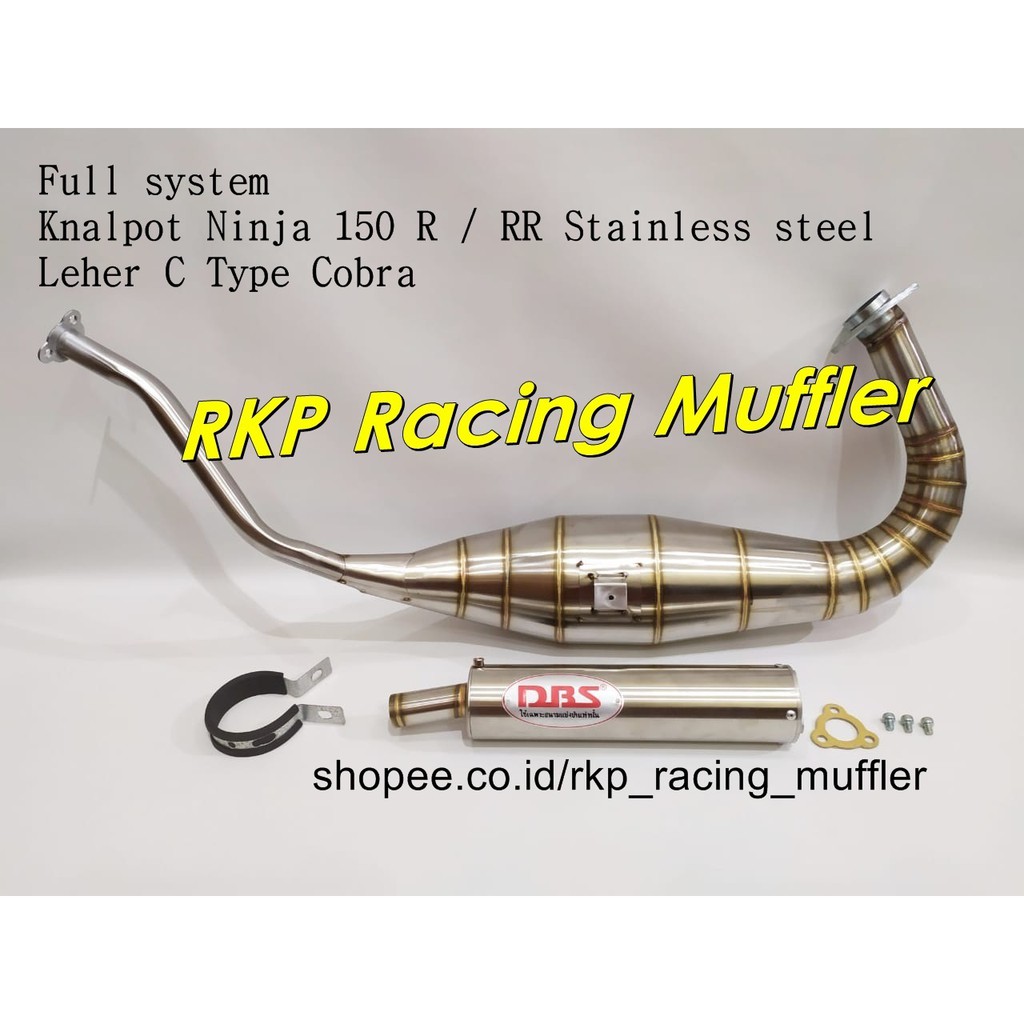 Knalpot Ninja 150 R RR SS kolong DBS type cobra stainless steel pipa polos kenalpot racing motor