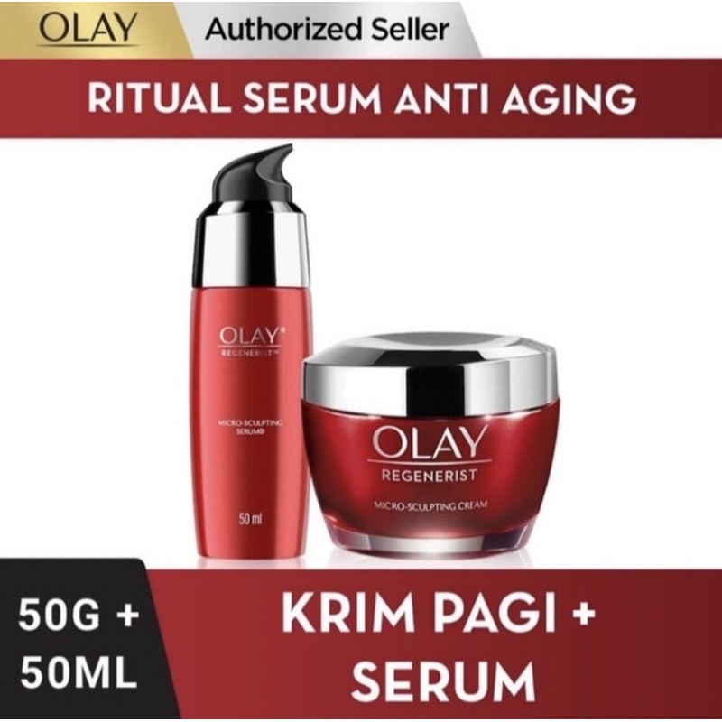 Olay Regenerist Krim Pagi 50 gr + Serum 50 ml