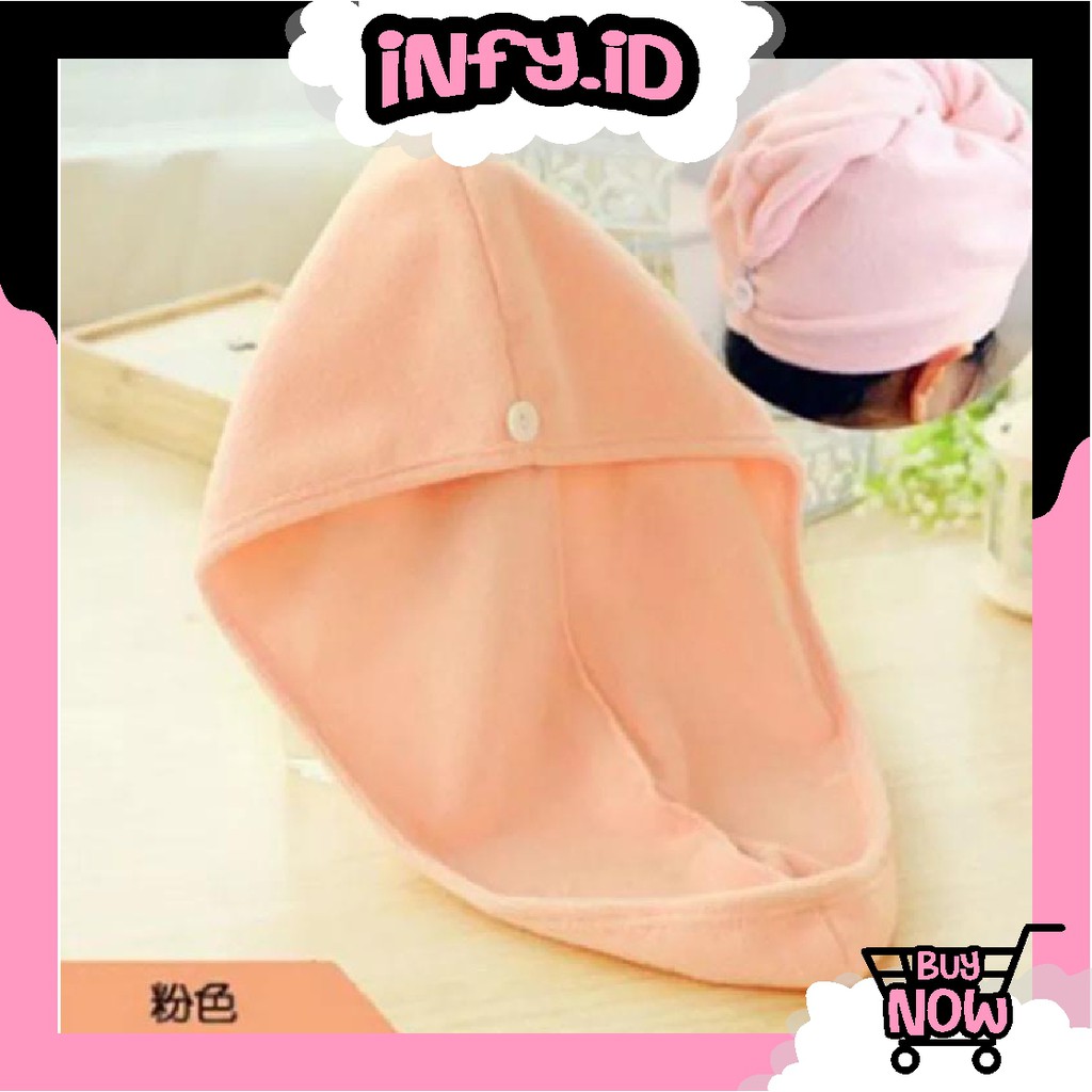 INFY - Handuk Kepala Pengering Rambut Polos/Magic Head Towel Untuk Anak Anak/Towel Keramas R060