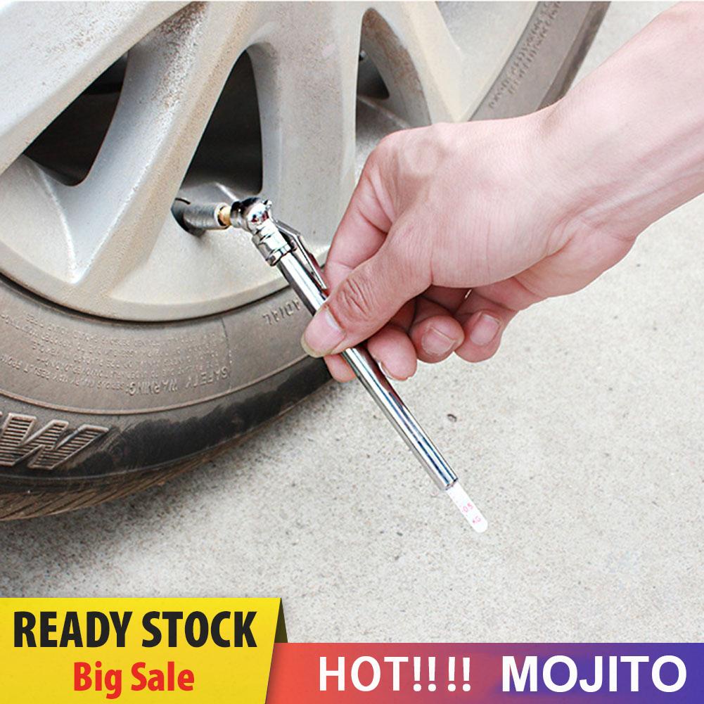 MOJITO Stainless Steel Pen Shaped Car Vehicle Tire Air Pressure Test Meter Gauge