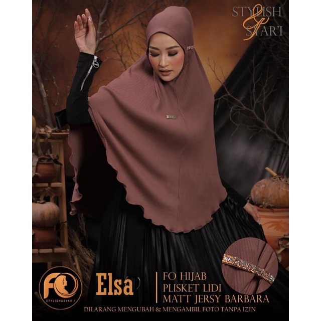 Bergo Jumbo Plisket Lidi Elsa ORI FO
