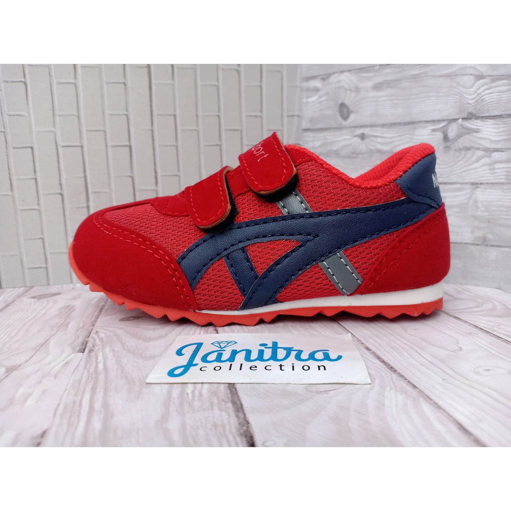 janitra sepatu anak sport sneakers anak red newsport