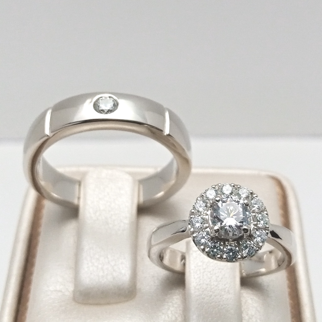 Cincin Tunangan Couple Perak Asli Ukir Nama A20