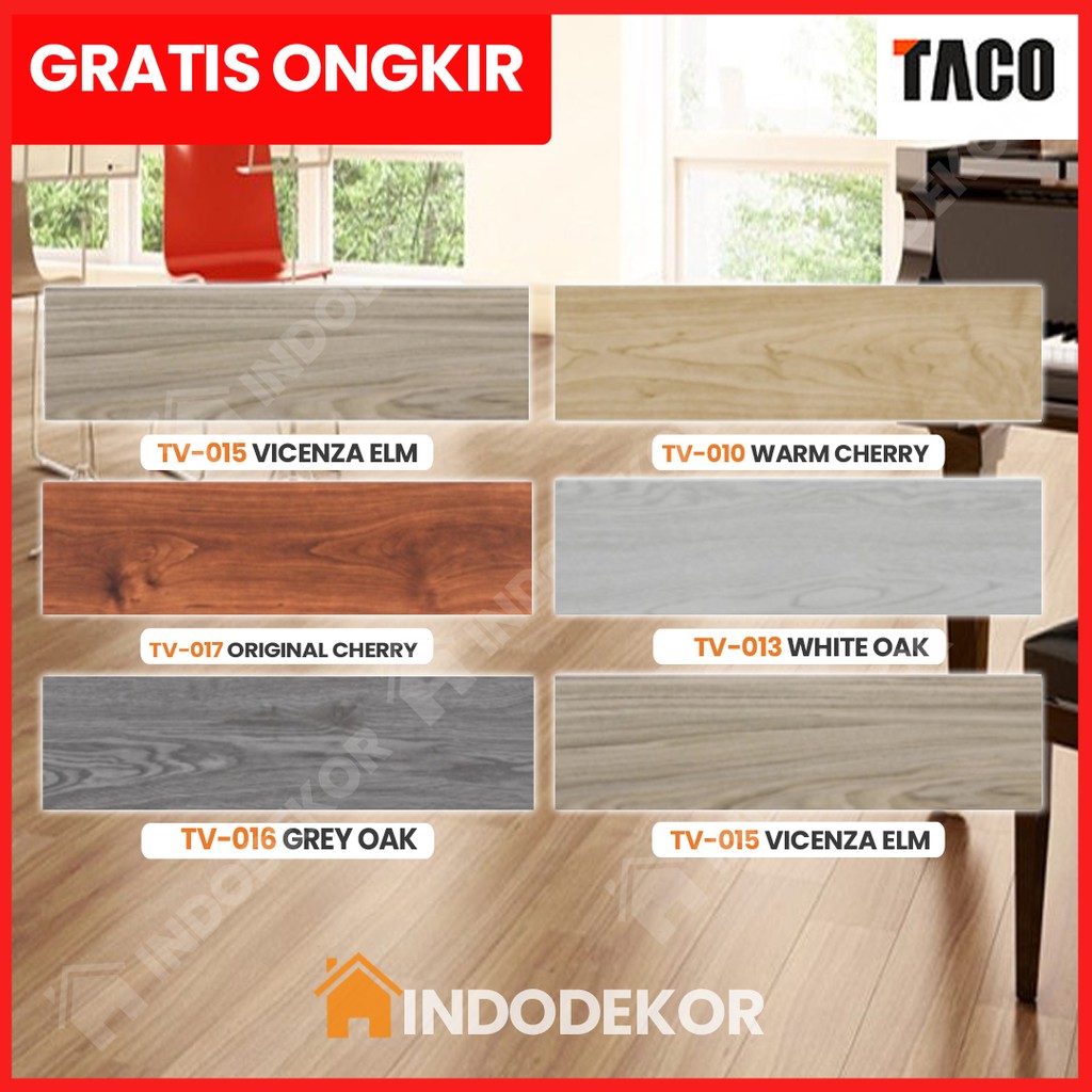Lantai Vinyl Plank TACO - Flooring Vinil - Karpet Tikar Lantai Vynil Luxury Plank Woodgrain