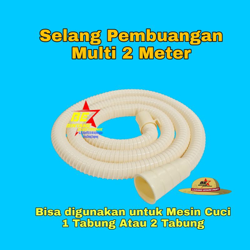 Selang Pembuangan Multi 2 Meter Slang Multi 1 Tabung atau 2 Tabung 2M Top Loading Front Loading