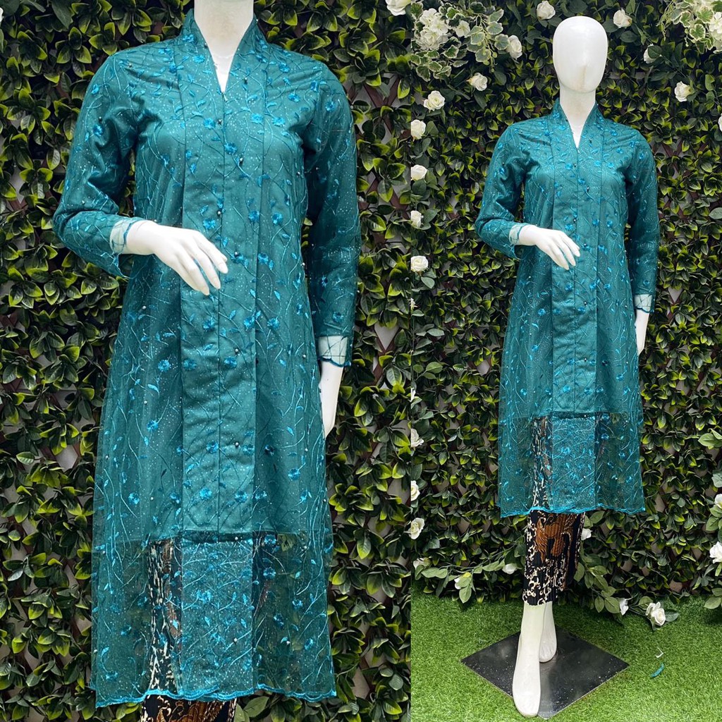 SET KEBAYA TULLE TUNIK MUTIARA BORDIR / SET KEBAYA KARTINI TUNIK / SET KEBAYA TULLE PESTA