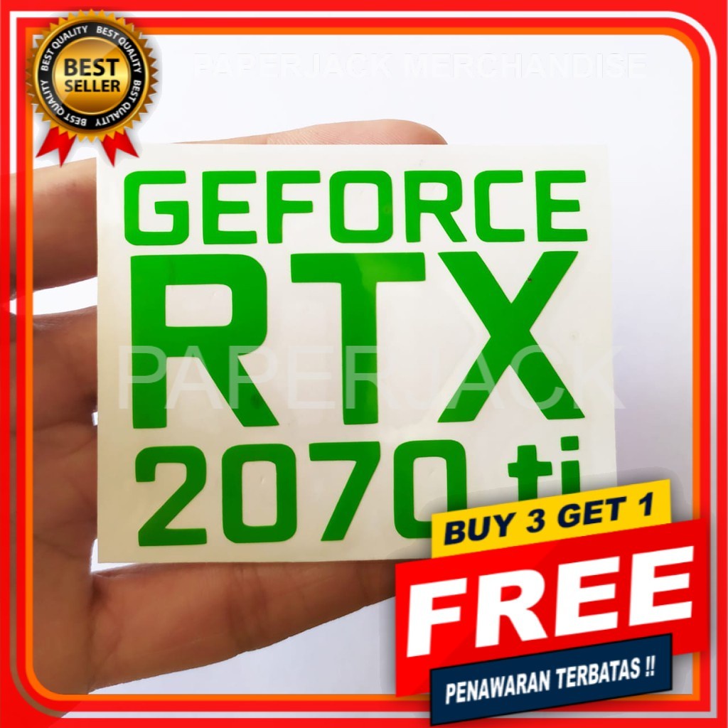 NVIDIA GEFORCE RTX 2070 TI CUTTING STIKER AKSESORIES CASING PC GAMING STICKER KUALITAS IMPORT