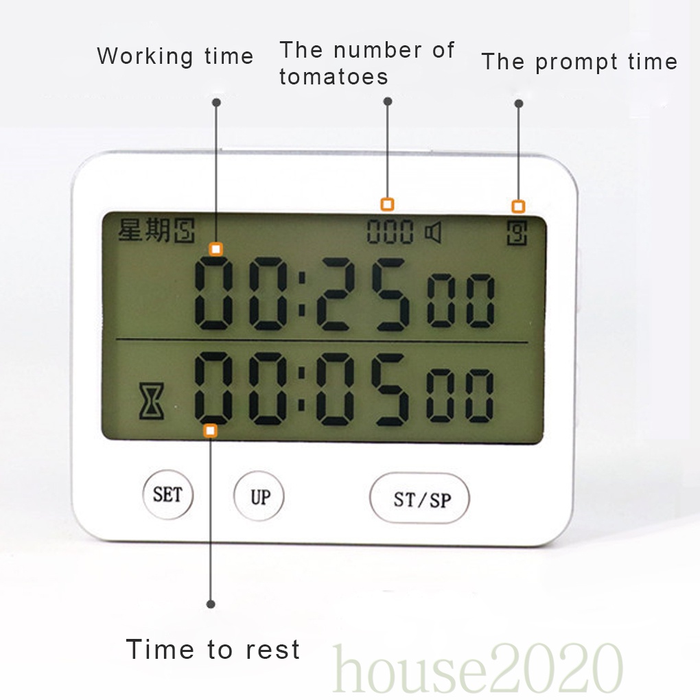 [house2020]Digital Kitchen Cooking Timer Clock 3 Channels Simultaneous Timing Countdown Up Time Counter