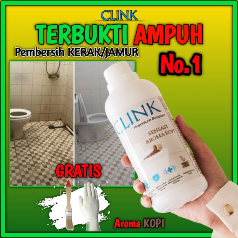 Pembersih lantai toilet kamar mandi kerak jamur kloset porselen CLINK  peluntur jamur closet duduk jongkok noda membandel paling ampuh