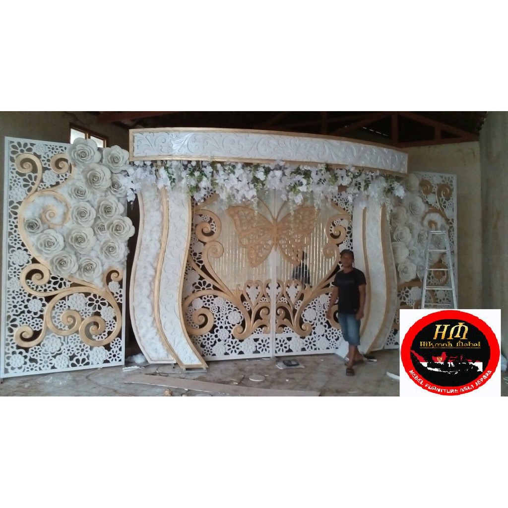 Gebyok Pelaminan Ukir Model Modern Terbaru Mewah