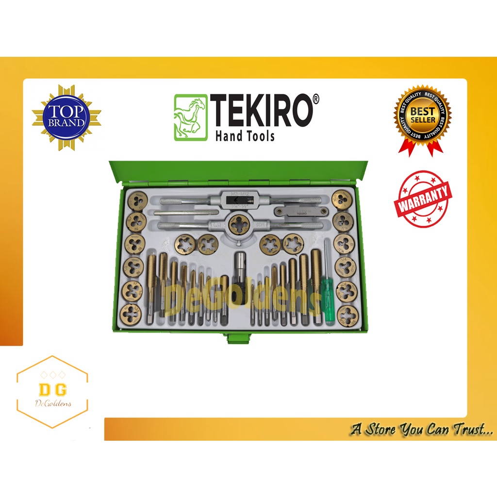TEKIRO TAP AND DIES SET 40 PCS - ALAT SENAI DAN TAP BAUT TEKIRO 40 PCS