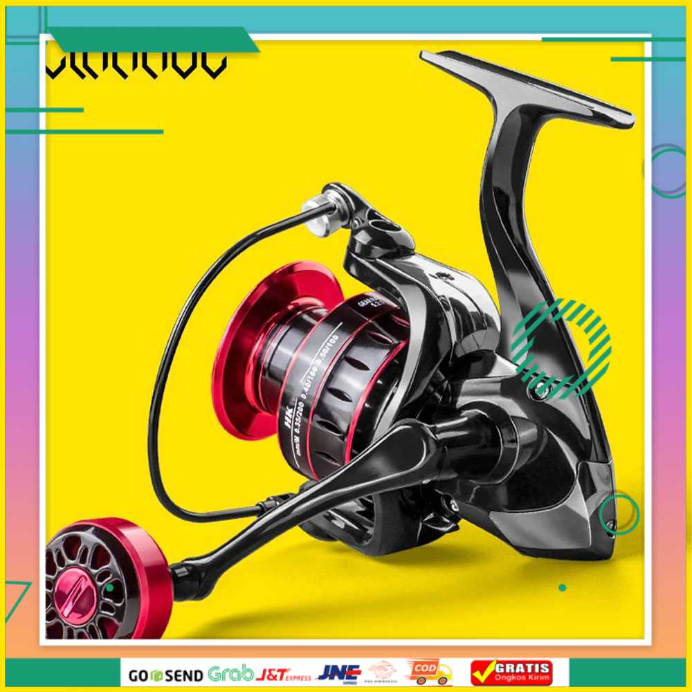 (BISA COD) FTIHSHPLINNHUE HK Series Reel Pancing Fishing Reel 5.2:1 Gear Ratio 8Kg