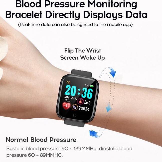 W0B » Dennos Y68 Smart watch D20 Tahan Air IP68 Monitor Denyut Jantung P0L ✅
