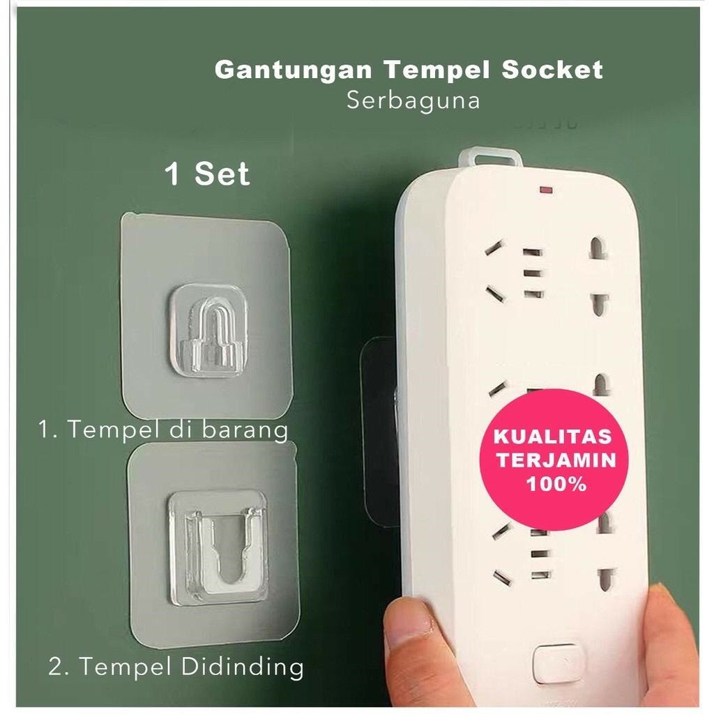 Gantungan Tempel Socket Hook Gantung PLUS MINUS Kualitas Premium 1 set - LPM Shop