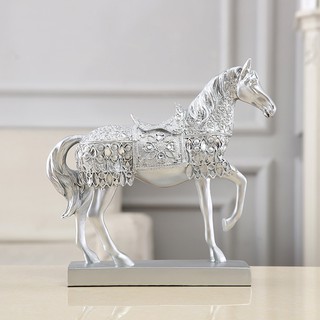  Patung  Figur Kuda Berjalan Warna Emas Bahan Resin Untuk  