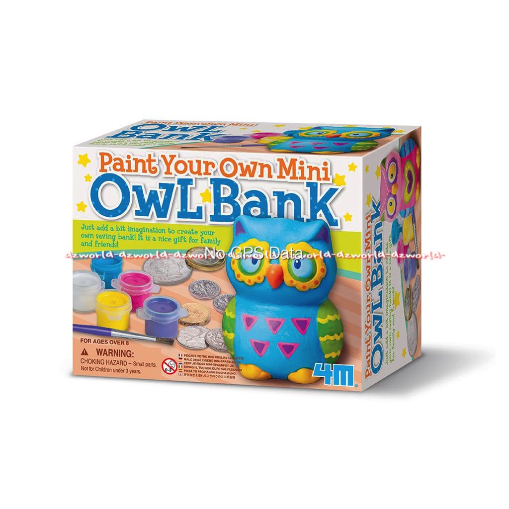 Paint Your Own Mini Owl Bank Menghias Celengan Burung Hantu 4M