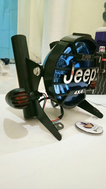 lampu jeep plus breket hitam plus sen variasi rx king mega pro cb vixion gl pro gl max