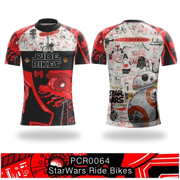Kaos Jersey Sepeda Gowes Custom | Ride Bikes Star Wars | Lengan Pendek