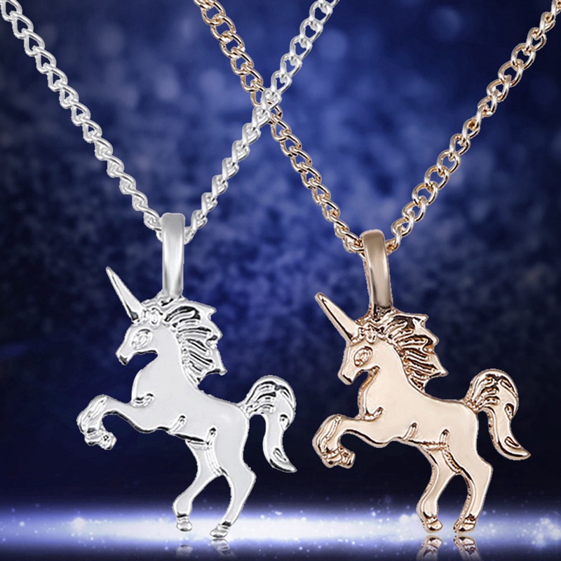 Mythical Magical Unicorn Charm Pendant Necklace Gold / Silver