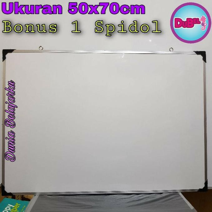 

✨BISA COD✨ Papan Tulis White Board 50x70cm / BONUS 1 SPIDOL - 50x70 eco