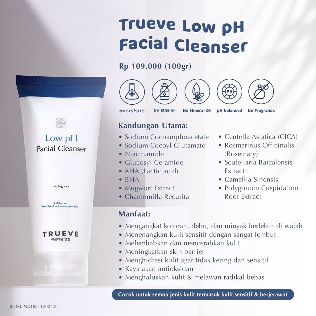 TRUEVE Gentle Facial Cleanser (100gr)