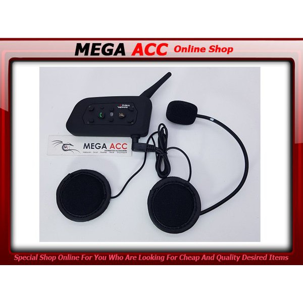 promo BT Bluetooth Motorcycle Helmet Interphone 1200M Intercom Headset V6 1200 6 Rider murah
