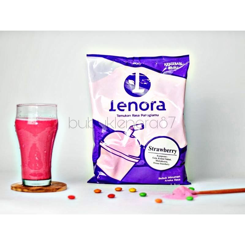 bubuk lenora rasa strawberry stroberi