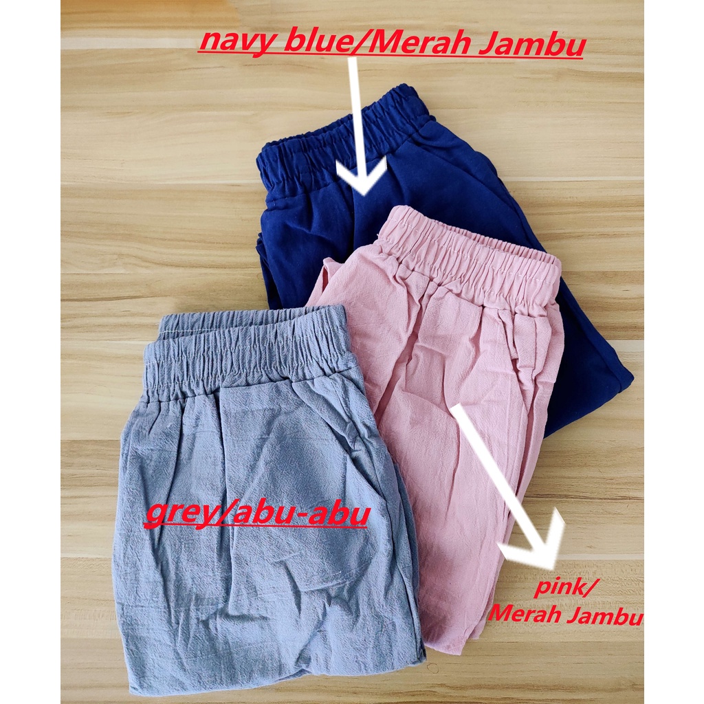 Stok bersih!COD M-4XL Celana Dipotong Wanita Cropped Pants Katun Linen Soft Warna solid Longgar Harem Women Casual Pants