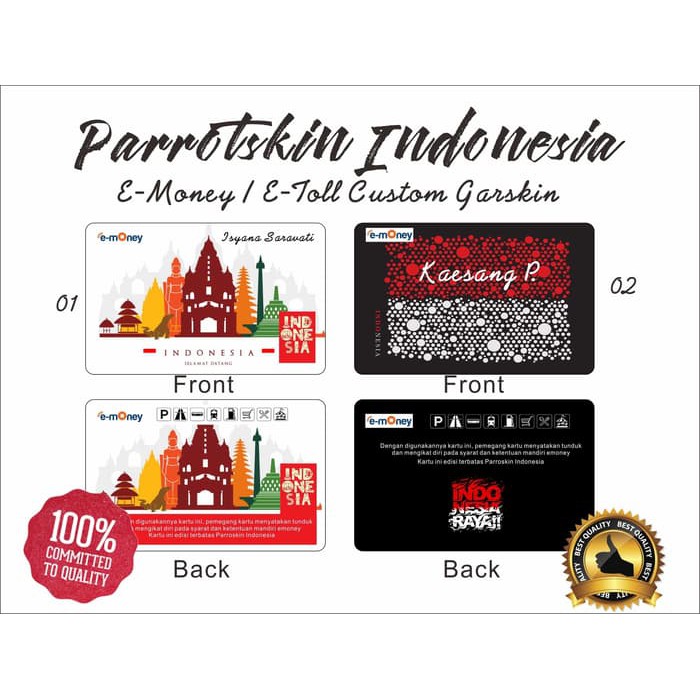 Garskin Custom E-money Etoll Flazz card Indonesia Edition