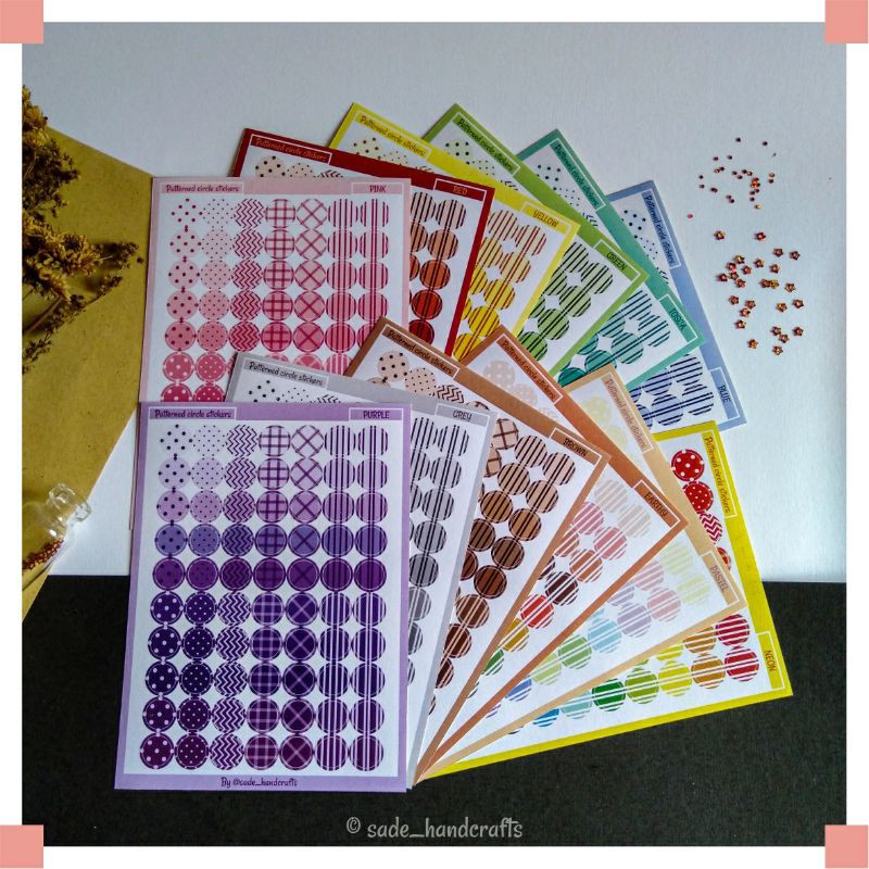 

« BUY 2 GET 1 FREE » Aesthetic stiker / Stiker Deco / Journaling - PATTERNED CIRCLE STICKERS