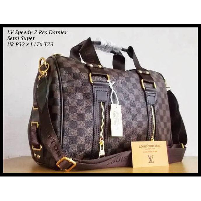 2I4Y TAS WANITA TAS KULIT TAS LV SPEDY REST TAS SELEMPANG TAS FASHION - COKELAT TUA LGX9