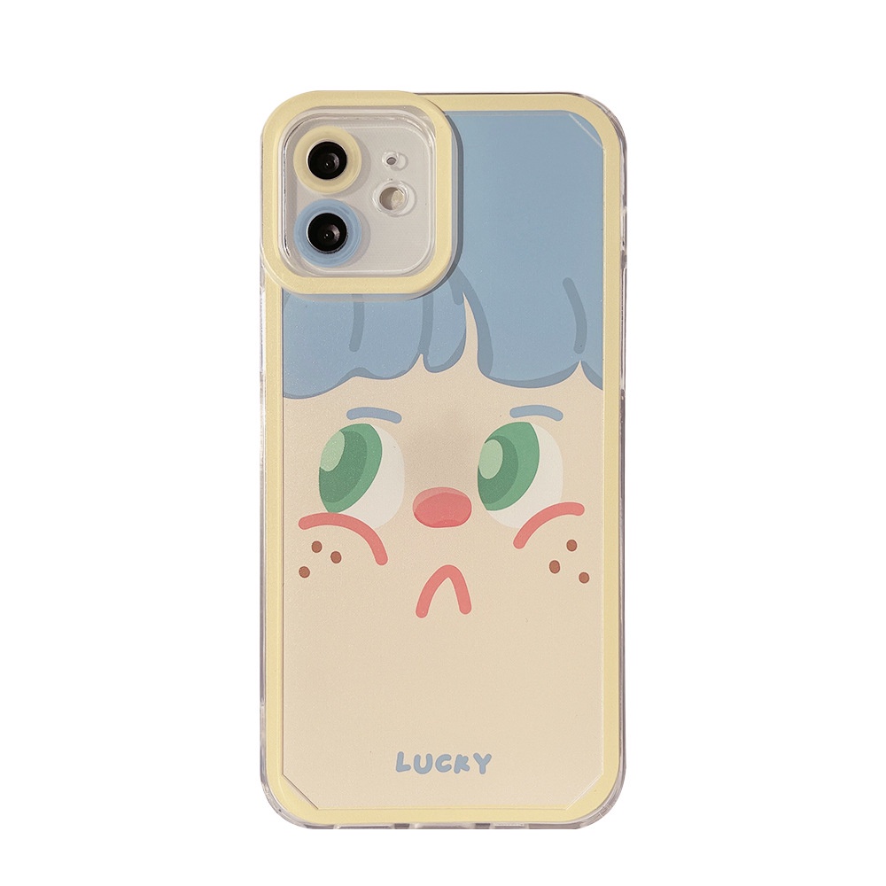 IPHONE Iphone7 8 PLUS X XR XS 11 12 13 14 MINI PRO MAX SE 2020 Wajah Kartun Belakang Kamera Lensa Pelindung Case